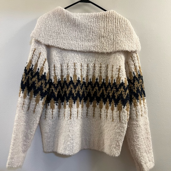 J.CREW JOHNNY COLLAR FAIR ISLE SWEATER BOUCLE’ YARN - Picture 9 of 12